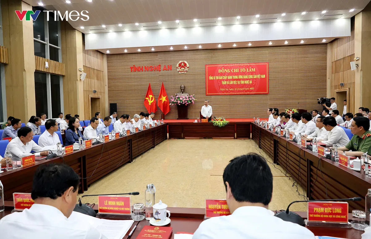 Tổng Bí thư Tô Lâm làm việc với Ban Thường vụ Tỉnh ủy Nghệ An - Ảnh 1. Tổng Bí thư Tô Lâm làm việc với Ban Thường vụ Tỉnh ủy Nghệ An - Ảnh 1.