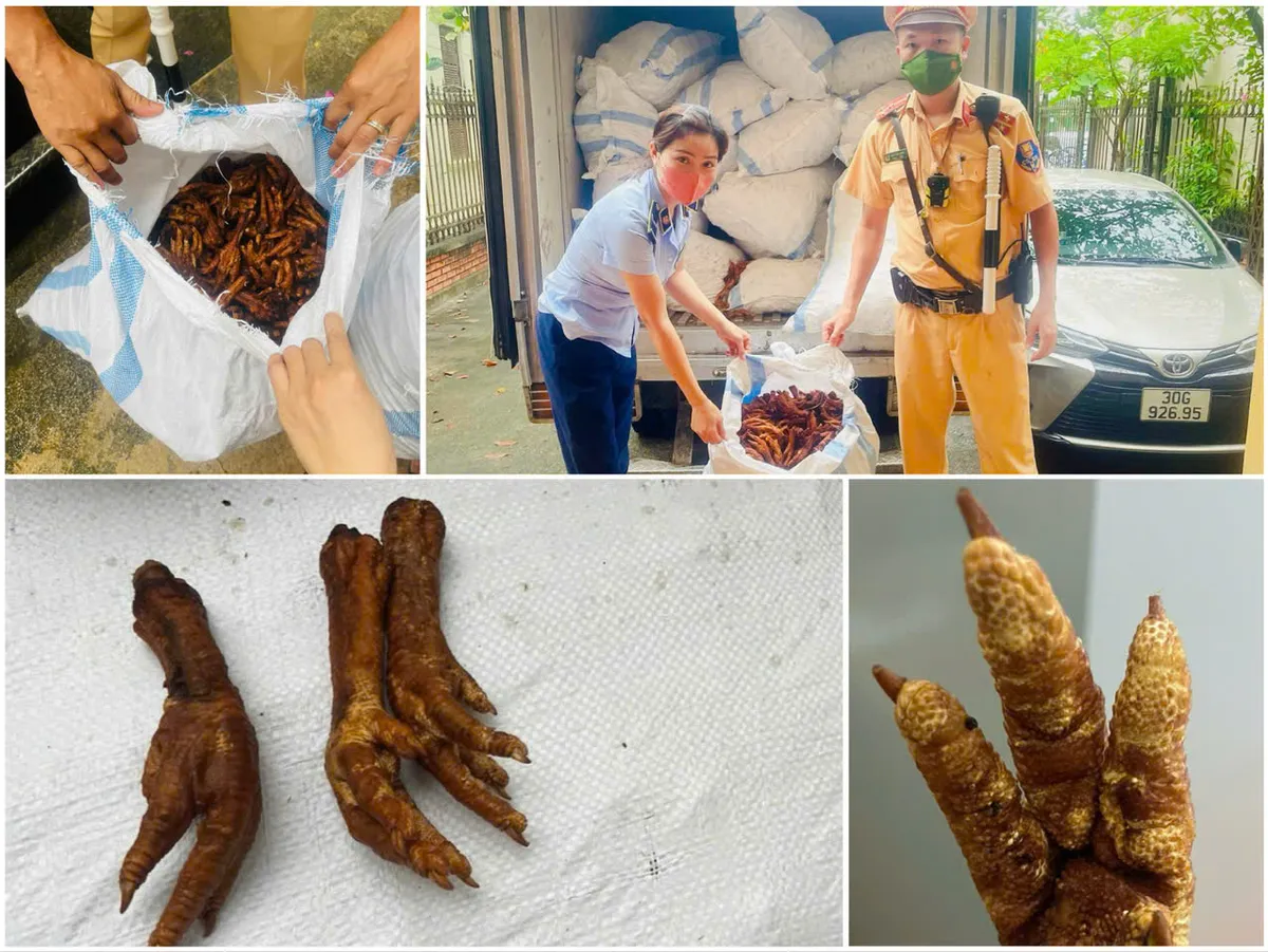 Hà Nội: Bắt giữ hơn 1 tấn chân gà chiên không rõ nguồn gốc - Ảnh 1.