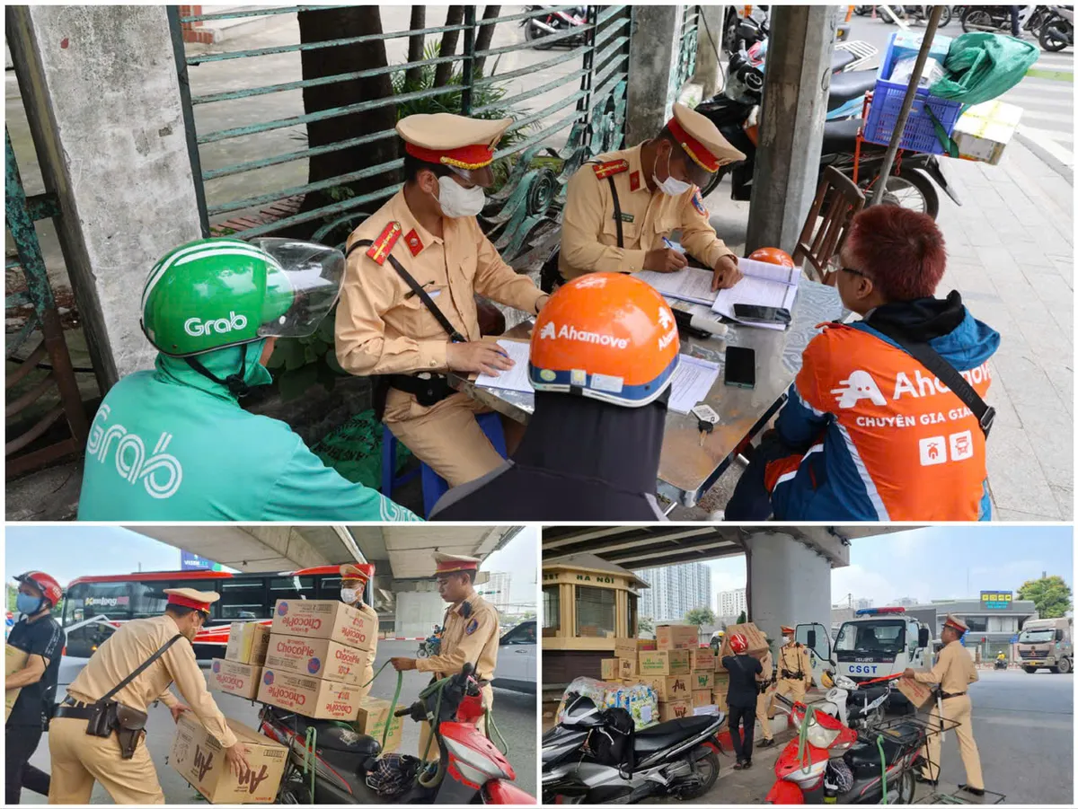 Hà Nội xử lý xe ba bánh, chở hàng cồng kềnh: Gần 30 trường hợp vi phạm trong một sáng - Ảnh 4.