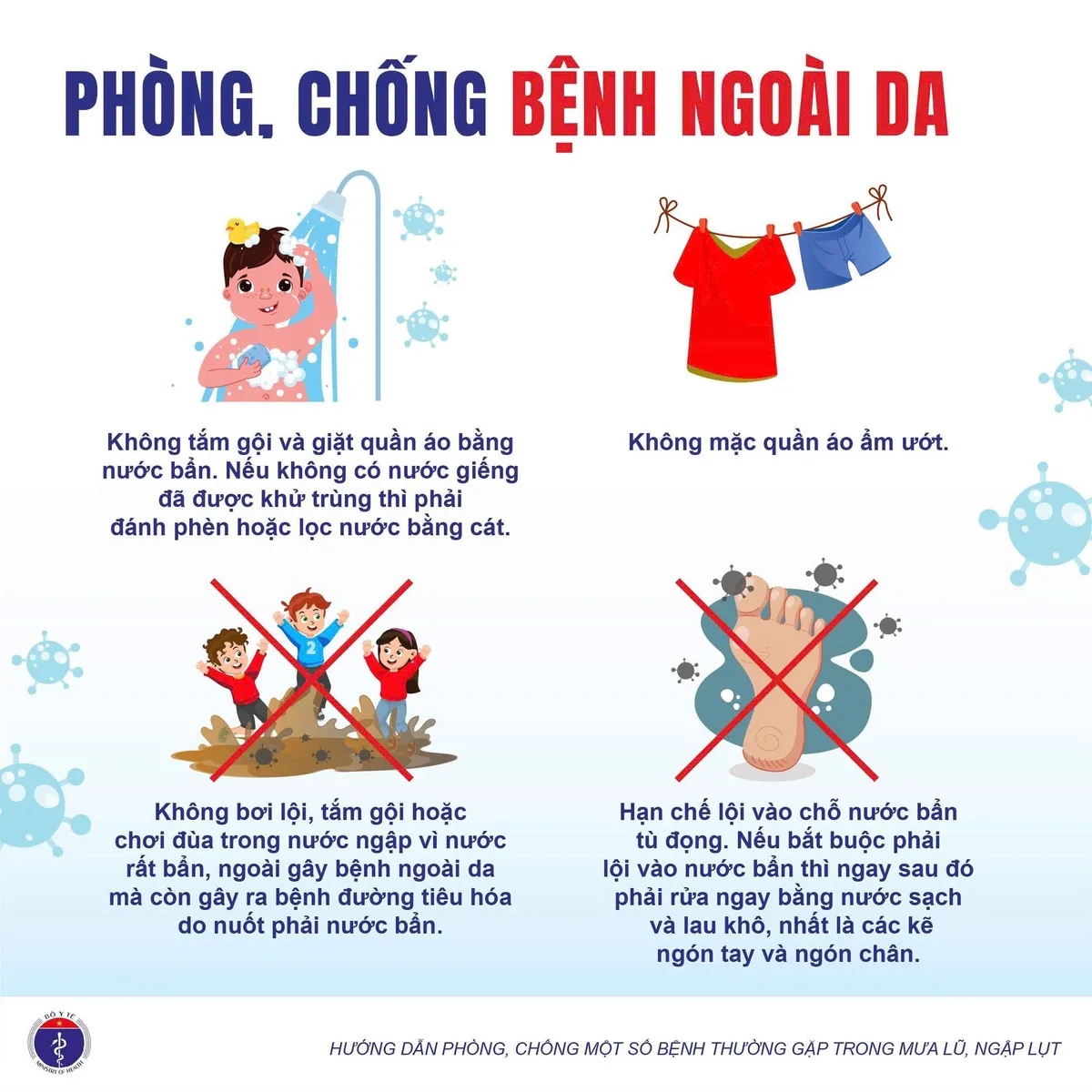 Khuyến cáo phòng, chống một số bệnh thường gặp trong mùa mưa lũ, ngập lụt - Ảnh 5.