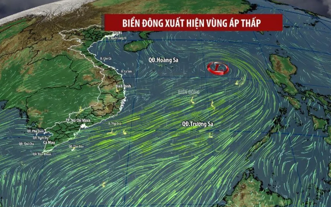 Xuất hiện vùng áp thấp ở Biển Đông, có khả năng mạnh lên thành áp thấp nhiệt đới - Ảnh 1.