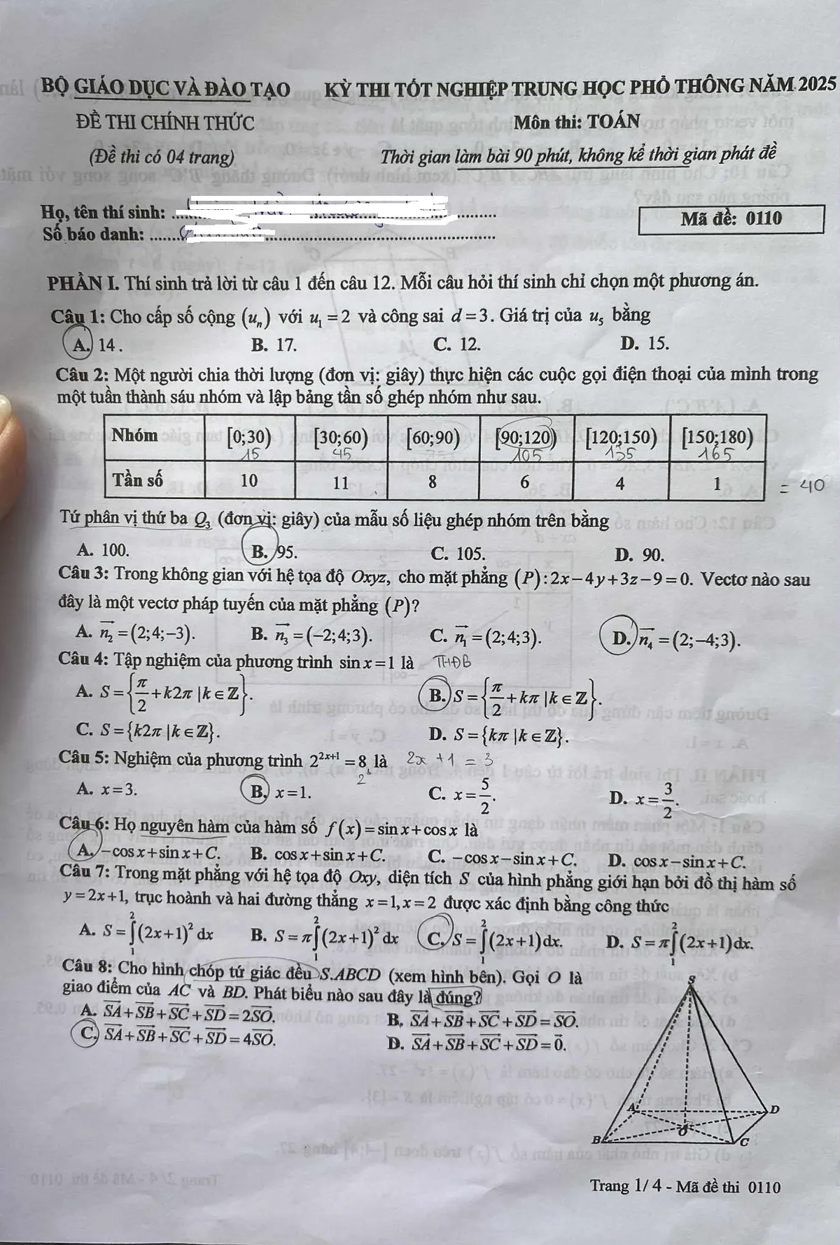 Đề thi Toán tốt nghiệp THPT 2025 - Ảnh 1.