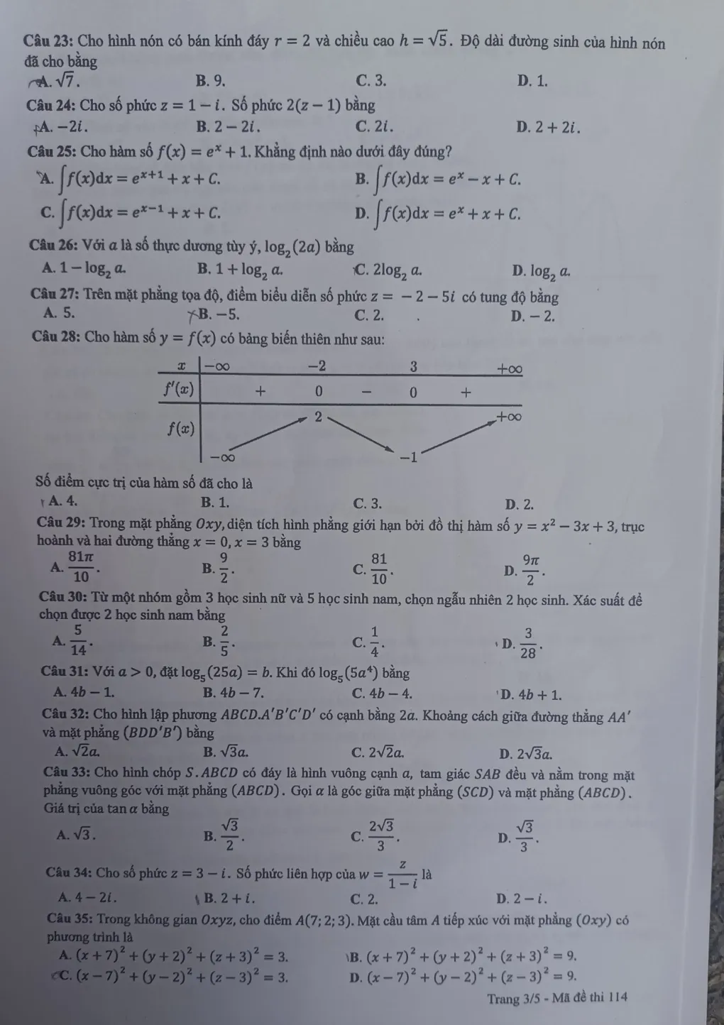 Đề thi Toán tốt nghiệp THPT 2025 - Ảnh 7.