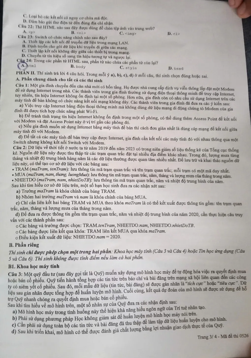 Đề thi m&ocirc;n Tin học thi tốt nghiệp THPT 2025
- Ảnh 3.