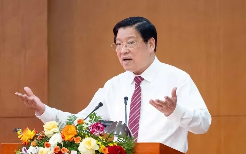 Ông Phan Đình Trạc, Ủy viên Bộ Chính trị, Bí thư Trung ương Đảng, Trưởng Ban Nội chính Trung ương phát biểu chỉ đạo Hội nghị. 