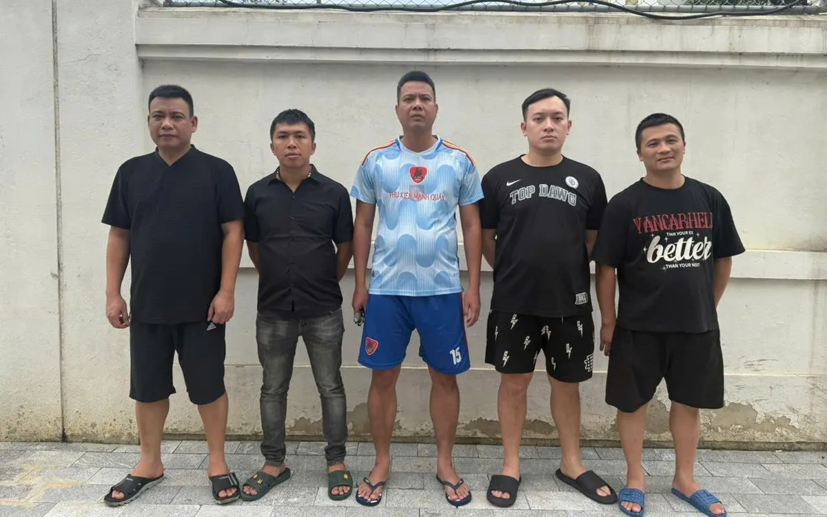 Các đối tượng liên quan đến đường dây bị bắt giữ. Ảnh : Công an Thanh Hóa cung cấp