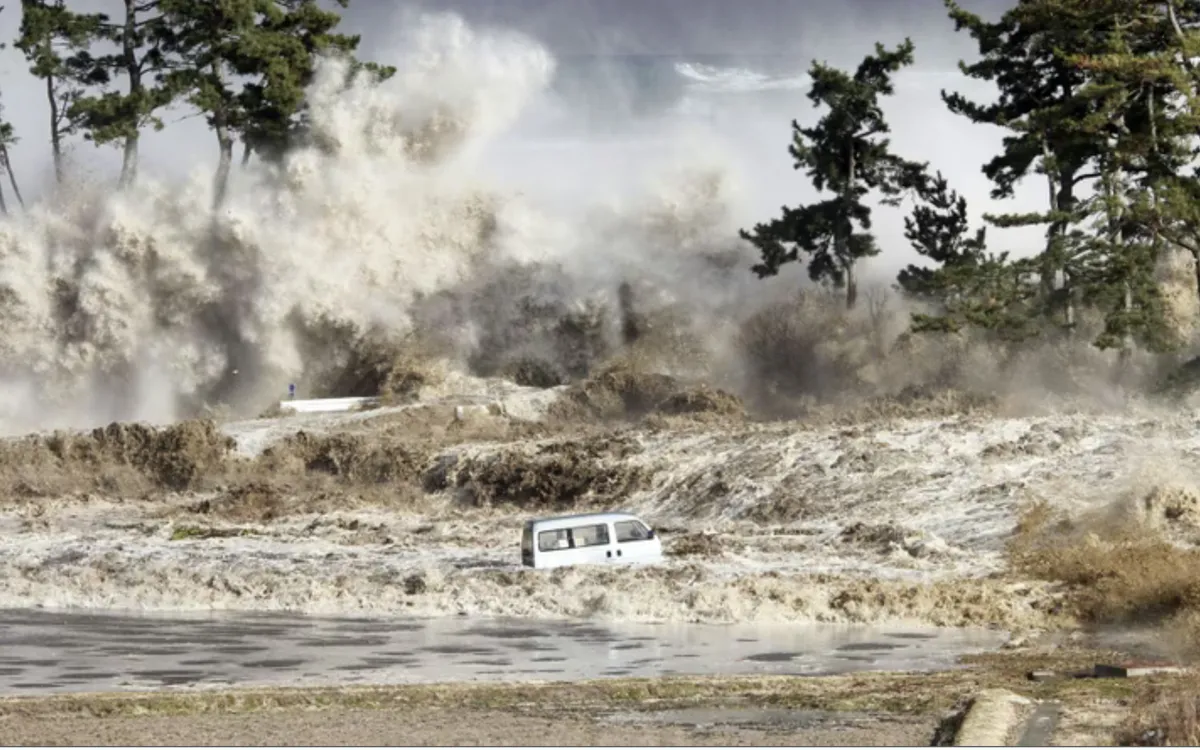 Thảm họa kép động đất - sóng thần ở bờ biển Minamisoma, Fukushima, Nhật Bản vào tháng 3/2011. (Ảnh: AFP) Thảm họa kép động đất - sóng thần ở bờ biển Minamisoma, Fukushima, Nhật Bản vào tháng 3/2011. (Ảnh: AFP)