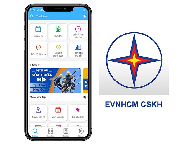 Ứng dụng EVNHCMC tương thích cho cả iPhone và smartphone Android..jpg