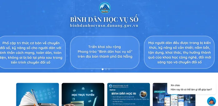 Giao diện cổng th&ocirc;ng tin B&igrave;nh d&acirc;n học vụ số của Đ&agrave; Nẵng.webp