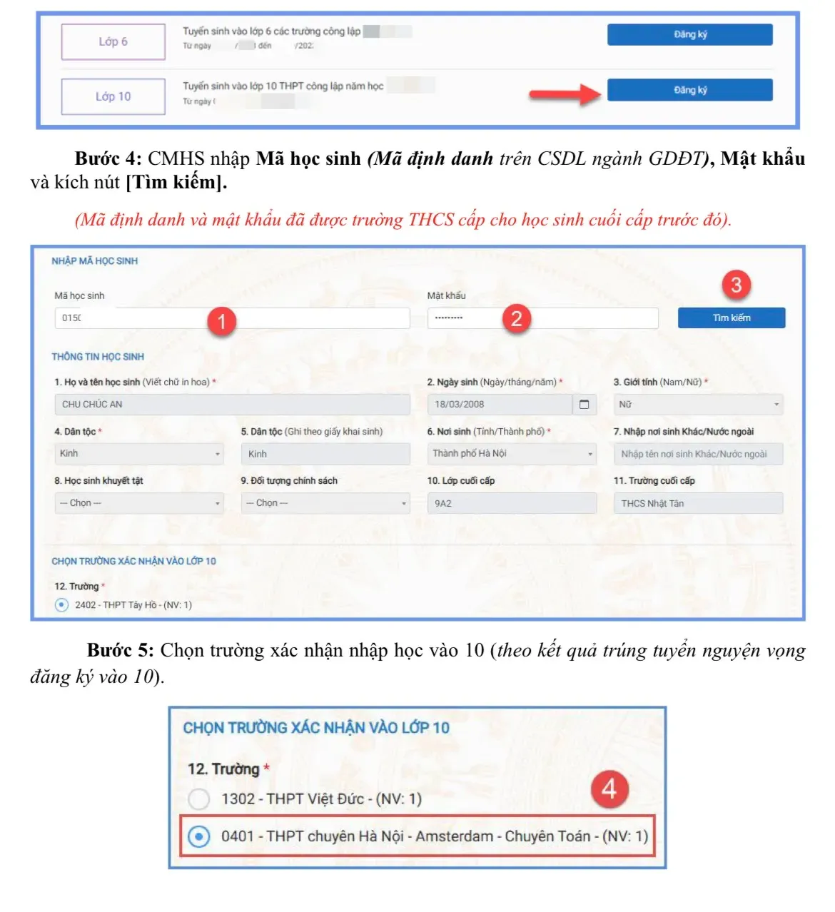 Chiều 10/7, thí sinh Hà Nộ bắt đầu làm thủ tục nhập học lớp 10 năm học 2025–2026 - Ảnh 3.