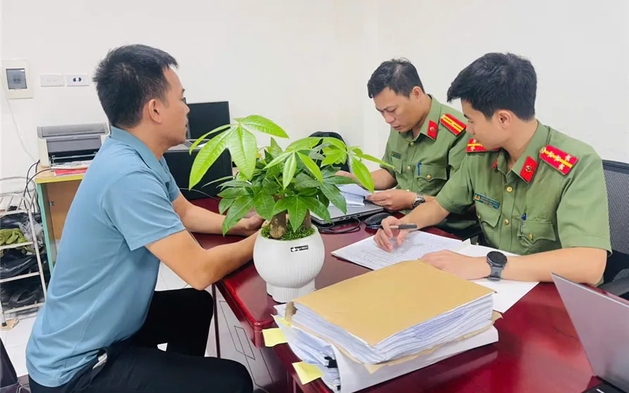 Cơ quan An ninh điều tra làm việc với đối tượng Đặng Văn Cảnh.