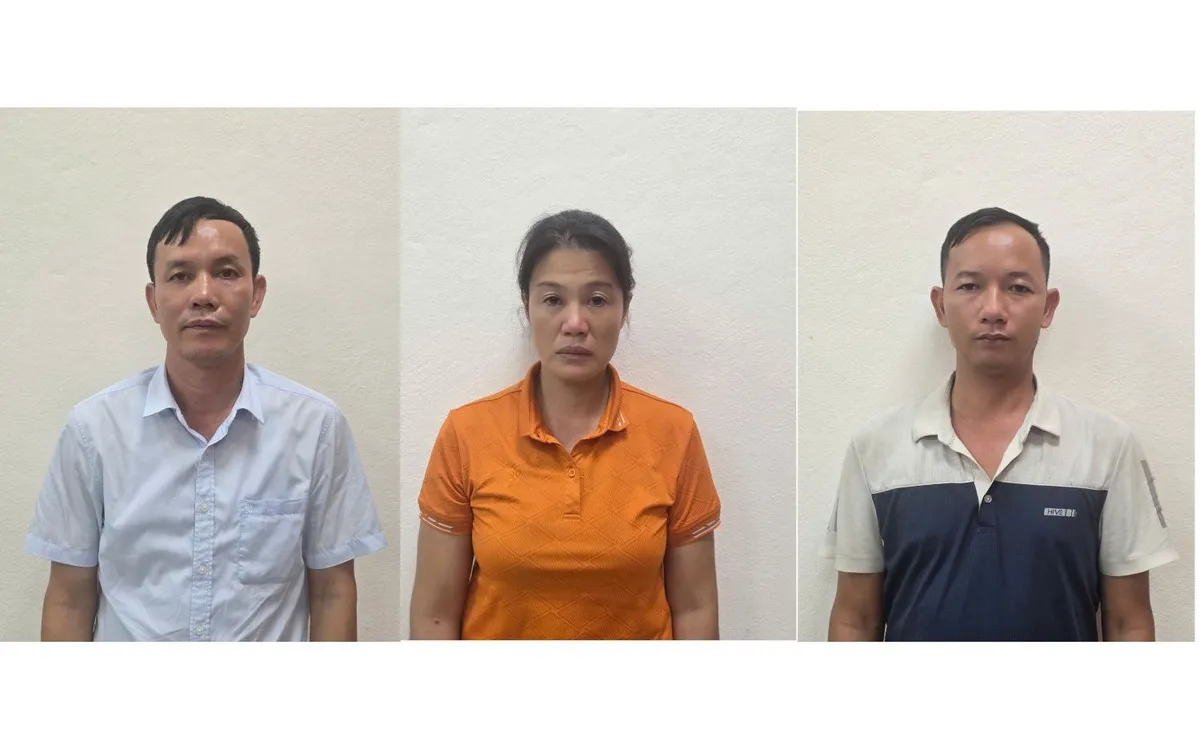 Các bị can Nguyễn Bá Trượng, Trần Thị Thanh Hòa, Nguyễn Văn Tiến (từ trái qua phải) Các bị can Nguyễn Bá Trượng, Trần Thị Thanh Hòa, Nguyễn Văn Tiến (từ trái qua phải)