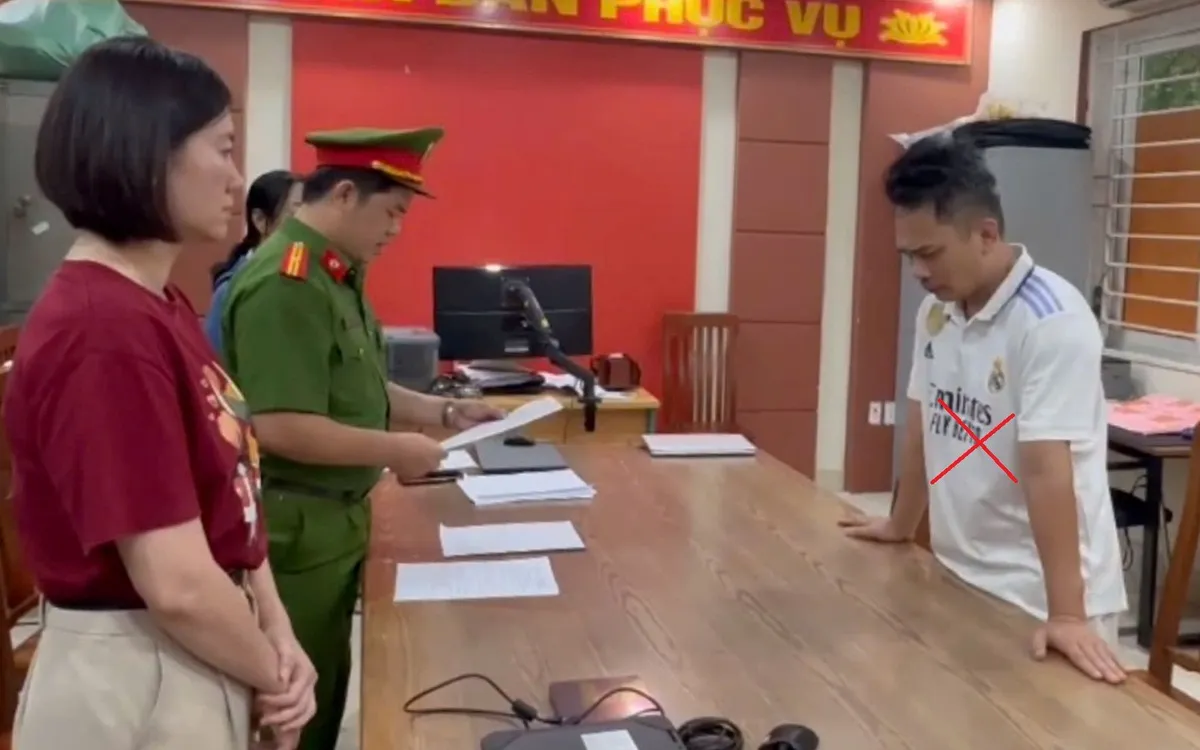 Nguyễn Thành Long tức “Tiến bịp” tại cơ quan Công an