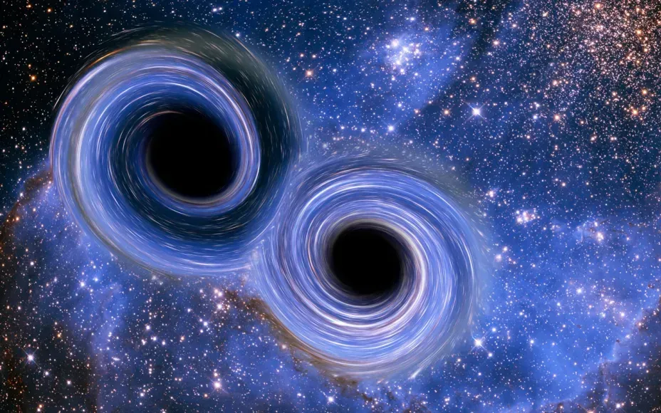 Minh họa vụ sáp nhập hố đen lớn nhất từng ghi nhận. (Ảnh: Science Photo Library)