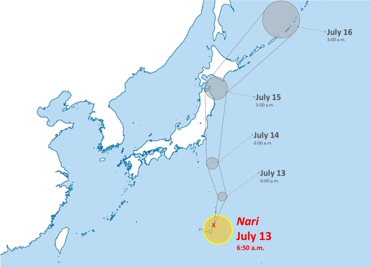 Bão Nari áp sát khu vực Tokyo, cảnh báo lở đất - Ảnh 1.