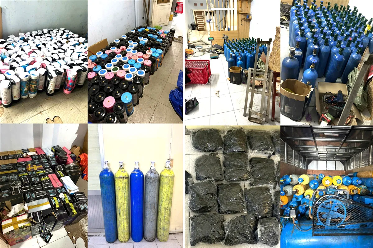 Khởi tố, bắt tạm giam 8 đối tượng trong đường dây buôn bán “bóng cười” - Ảnh 1.