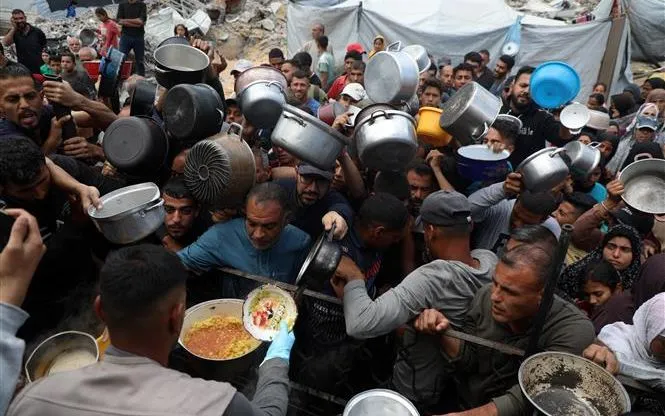 Người tị nạn tại Beit Lahia, Dải Gaza. (Ảnh THX/TTXVN) Người tị nạn tại Beit Lahia, Dải Gaza. (Ảnh THX/TTXVN)