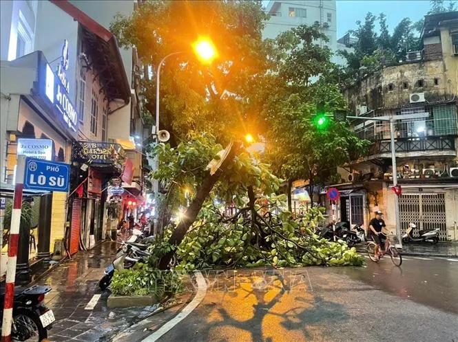 Hà Nội: Dông lốc thổi mạnh gây đổ nhiều phương tiện - Ảnh 4.