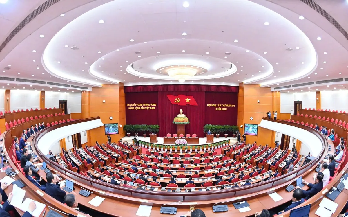 Hội nghị lần thứ 12 Ban Chấp hành Trung ương Đảng khóa XIII. Ảnh: VGP