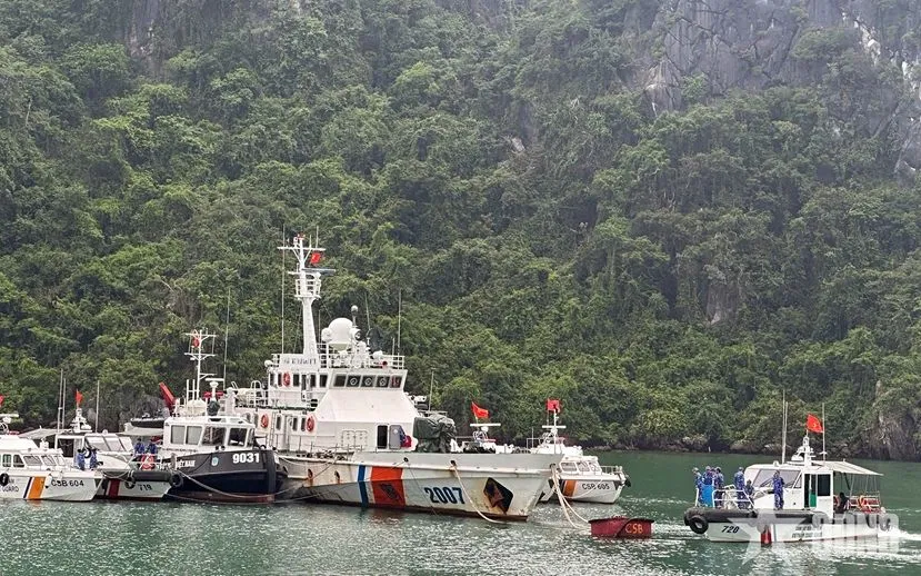  Các tàu, xuồng của Vùng Cảnh sát biển 1 đã vào khu neo đậu tránh bão. Ảnh: Báo QĐND 