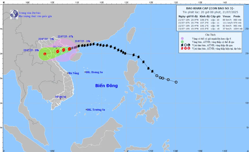 Bão số 3 giật cấp 13, cách Quảng Ninh 90 km - Ảnh 1.