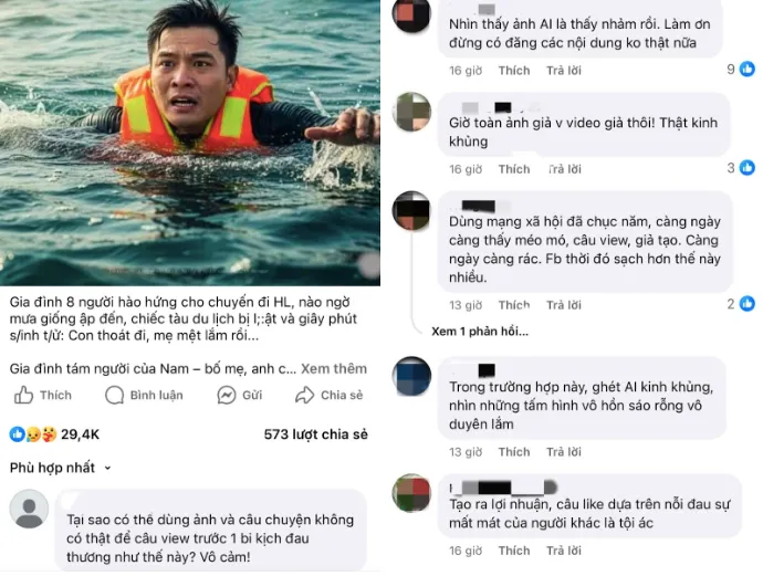 Lợi dụng bi kịch lật tàu du lịch ở vịnh Hạ Long để “câu view” bằng AI - Ảnh 3.
