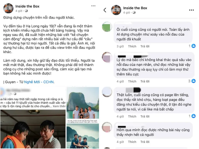 Lợi dụng bi kịch lật tàu du lịch ở vịnh Hạ Long để “câu view” bằng AI - Ảnh 4.