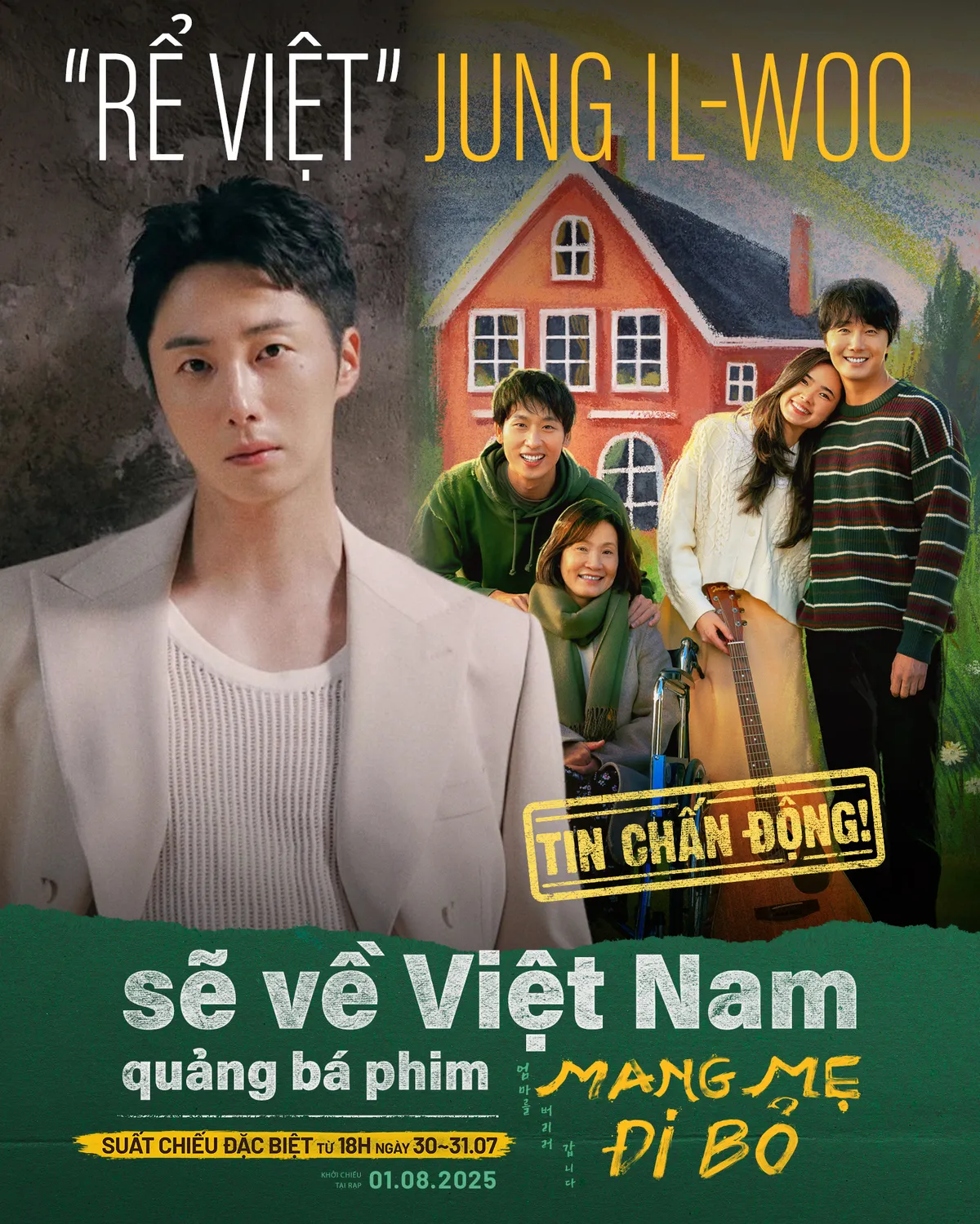 Jung Il-woo đến Việt Nam, quảng bá phim hợp tác Việt - Hàn "Mang mẹ đi bỏ" - Ảnh 1.