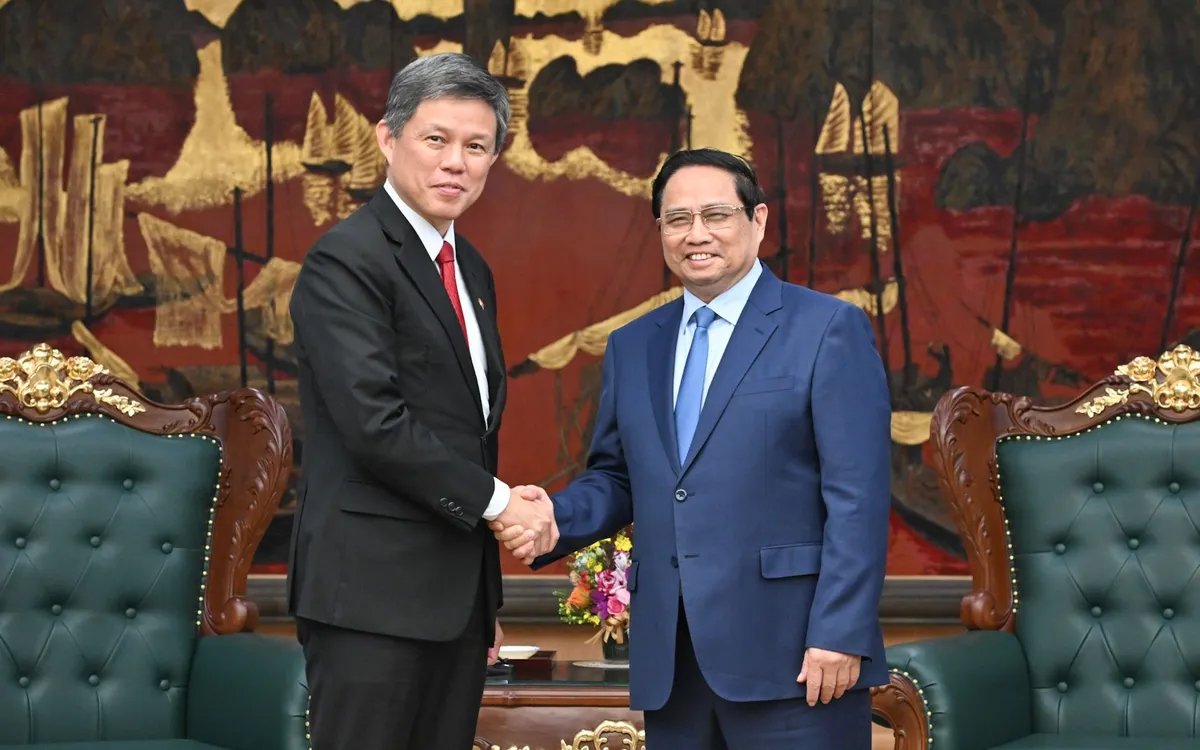 Thủ tướng Phạm Minh Chính tiếp Đoàn đại biểu cấp cao Đảng Hành động Nhân dân Singapore (PAP) - Ảnh 1.