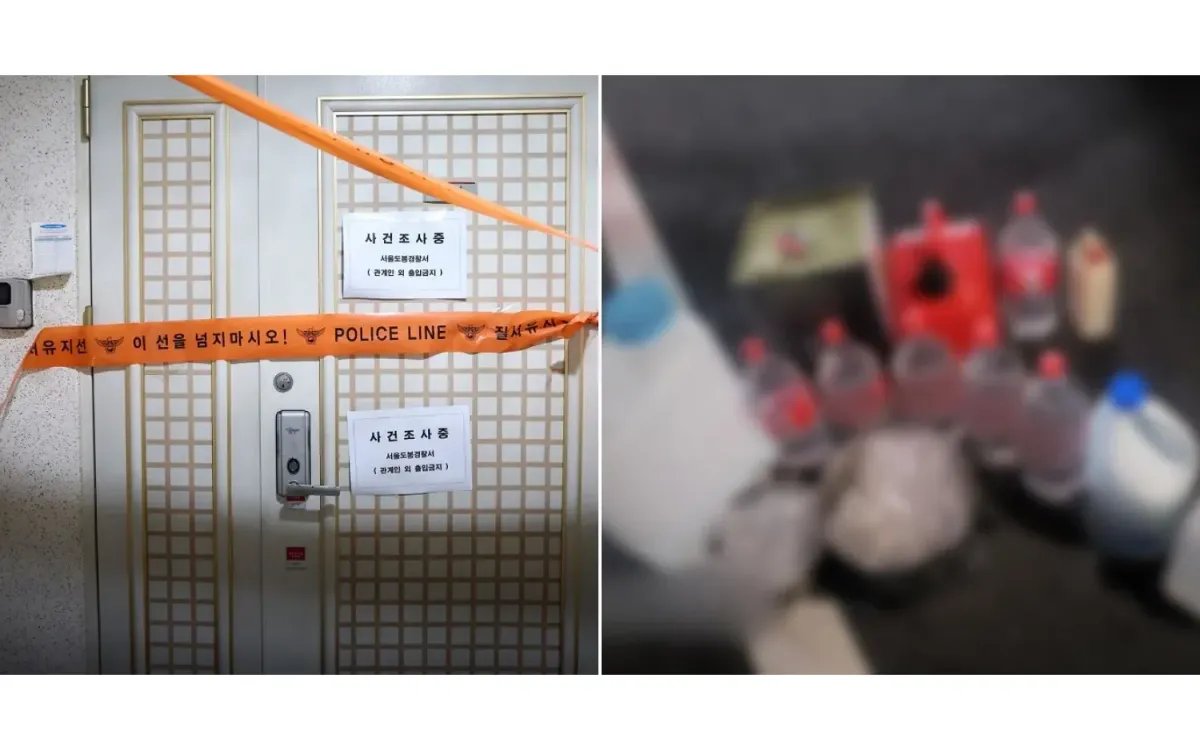 Hiện trường và tang vật thu giữ trong vụ án mạng. (Ảnh: Mnews) Hiện trường và tang vật thu giữ trong vụ án mạng. (Ảnh: Mnews)