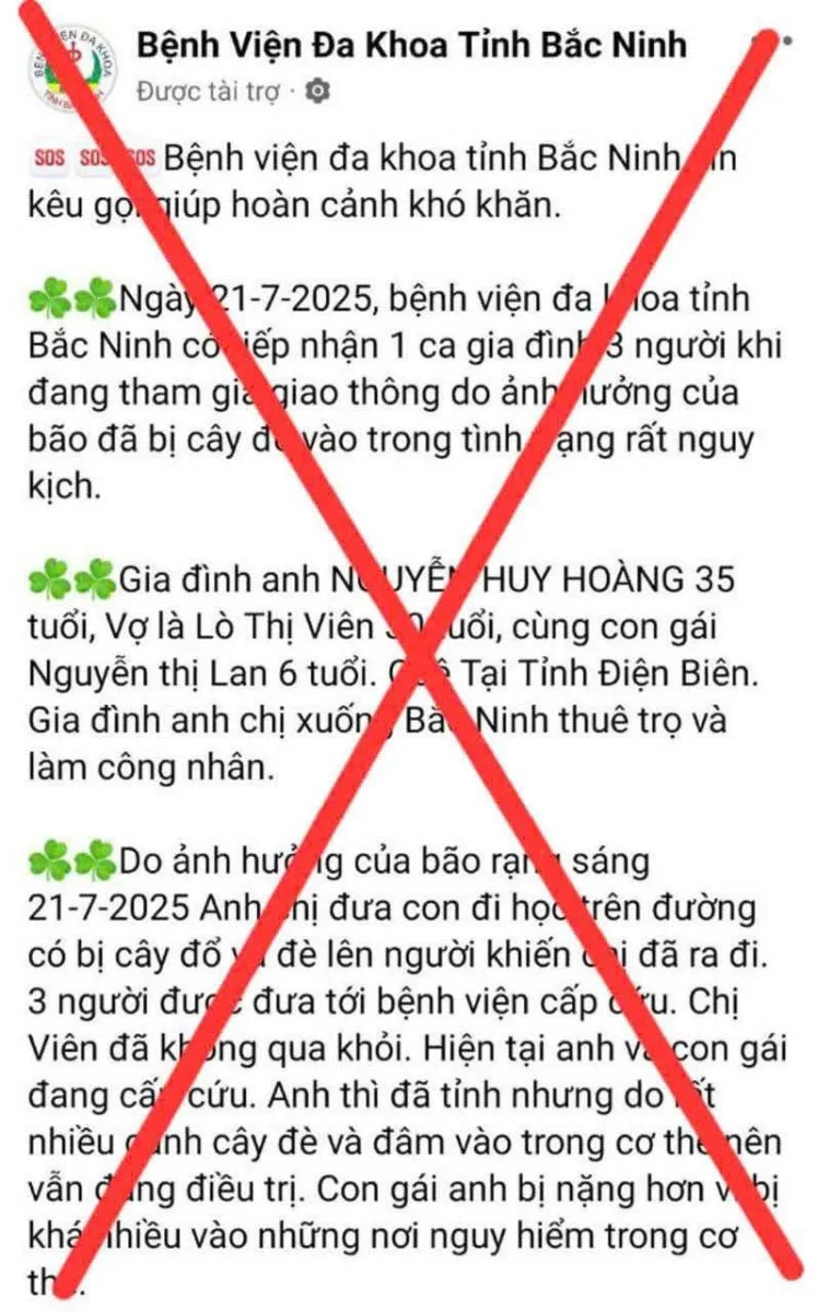 Giả mạo bệnh viện đa khoa, tung tin nạn nhân mưa bão để lừa tiền từ thiện - Ảnh 1.