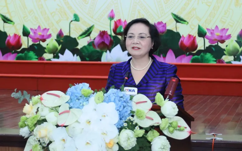 Bộ trưởng Bộ Nội vụ Phạm Thị Thanh Trà phát biểu kết luận Hội nghị.