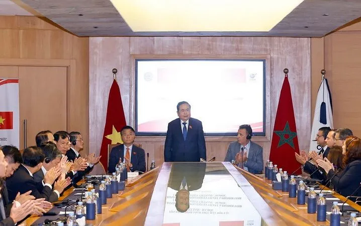 Chủ tịch Quốc hội Trần Thanh Mẫn dự khai mạc Tọa đàm chính sách thúc đẩy hợp tác kinh tế, thương mại và đầu tư Việt Nam - Morocco. (Ảnh: TTXVN)