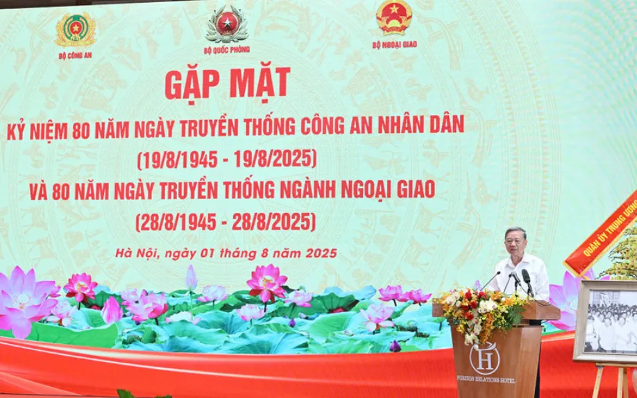 Tổng Bí thư Tô Lâm phát biểu tại buổi gặp mặt. Ảnh: Nhân Dân