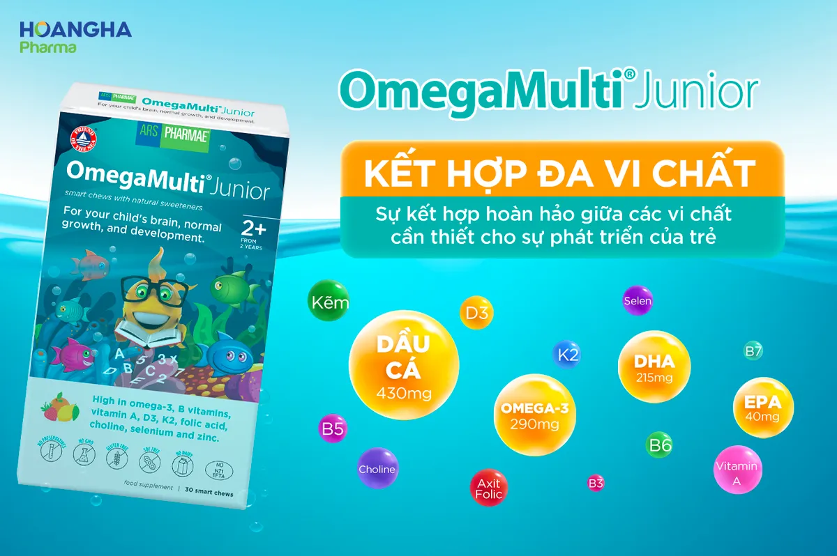 Omega Multi Junior: Bổ sung DHA kết hợp đa vi chất hỗ trợ bé lớn khỏe, thông minh, mắt sáng- Ảnh 1.