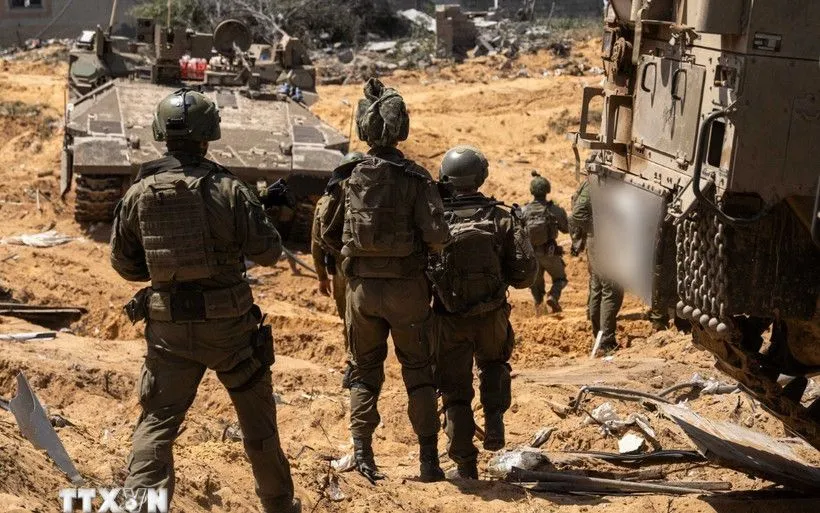 Binh sĩ Israel được triển khai tại Dải Gaza (Ảnh: THX/TTXVN)