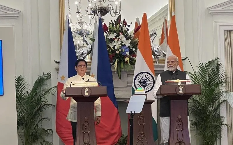 Tổng thống Philippines Ferdinand Marcos Jr và Thủ tướng Ấn Độ Narendra Modi tại New Delhi ngày 5/8. (Ảnh: Philippine News Agency)
