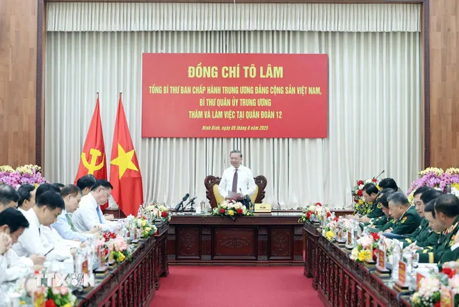Tổng Bí thư Tô Lâm: Quân đoàn 12 luôn sẵn sàng chiến đấu, không để bị động bất ngờ - Ảnh 2.