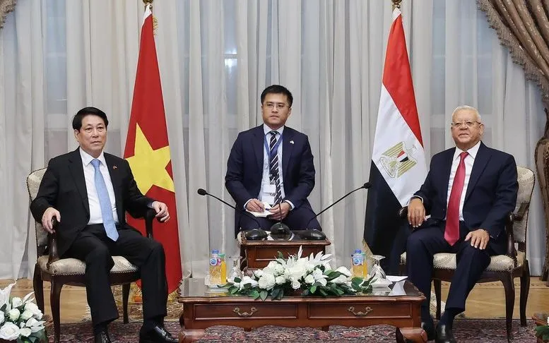 Chủ tịch nước Lương Cường hội kiến Chủ tịch Hạ viện Ai Cập Hanafy El-Gebaly