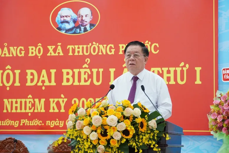 Trưởng Ban Tuyên giáo và Dân vận Nguyễn Trọng Nghĩa dự Đại hội Đảng bộ xã Thường Phước, tỉnh Đồng Tháp - Ảnh 1.