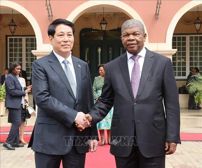 Lễ đón Chủ tịch nước Lương Cường thăm cấp Nhà nước Cộng hòa Angola - Ảnh 3.