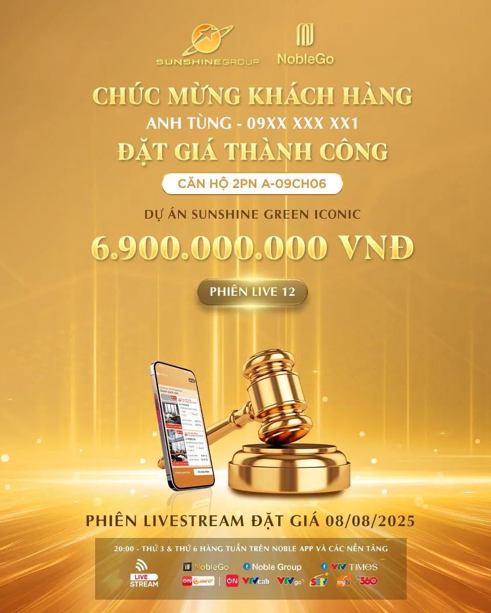Livestream Sunshine Group tối 8/8: Căn hộ cao cấp chốt giá 6,9 tỷ đồng, khán giả trúng thưởng 200 triệu đồng- Ảnh 2.