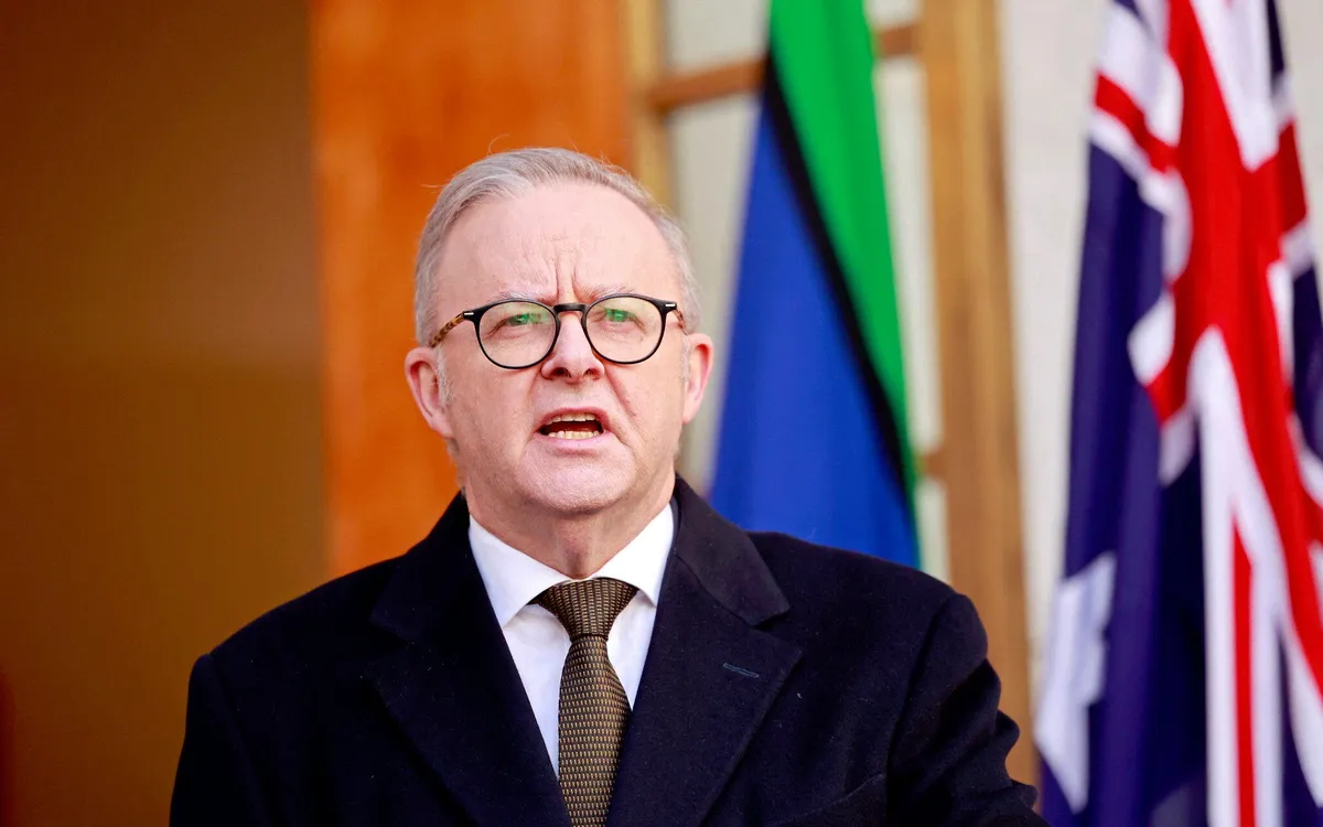 Thủ tướng Australia Anthony Albanese tuyên bố nước này sẽ công nhận Nhà nước Palestine tại Khóa họp thứ 80 của Đại hội đồng Liên hợp quốc (LHQ) vào tháng 9 tới (Ảnh: AFP)
