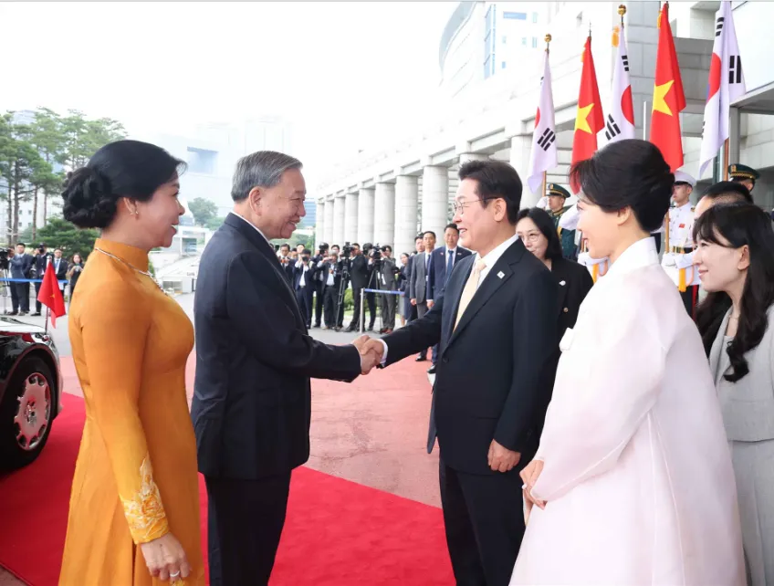 Lễ đón Tổng Bí thư Tô Lâm và Phu nhân thăm cấp nhà nước Đại Hàn Dân Quốc - Ảnh 1.