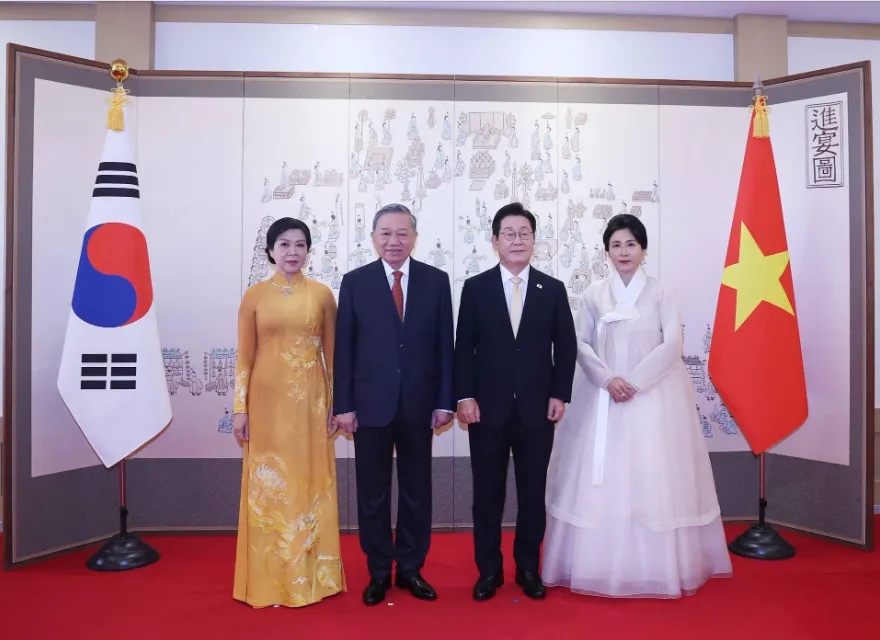 Lễ đón Tổng Bí thư Tô Lâm và Phu nhân thăm cấp nhà nước Đại Hàn Dân Quốc - Ảnh 3.