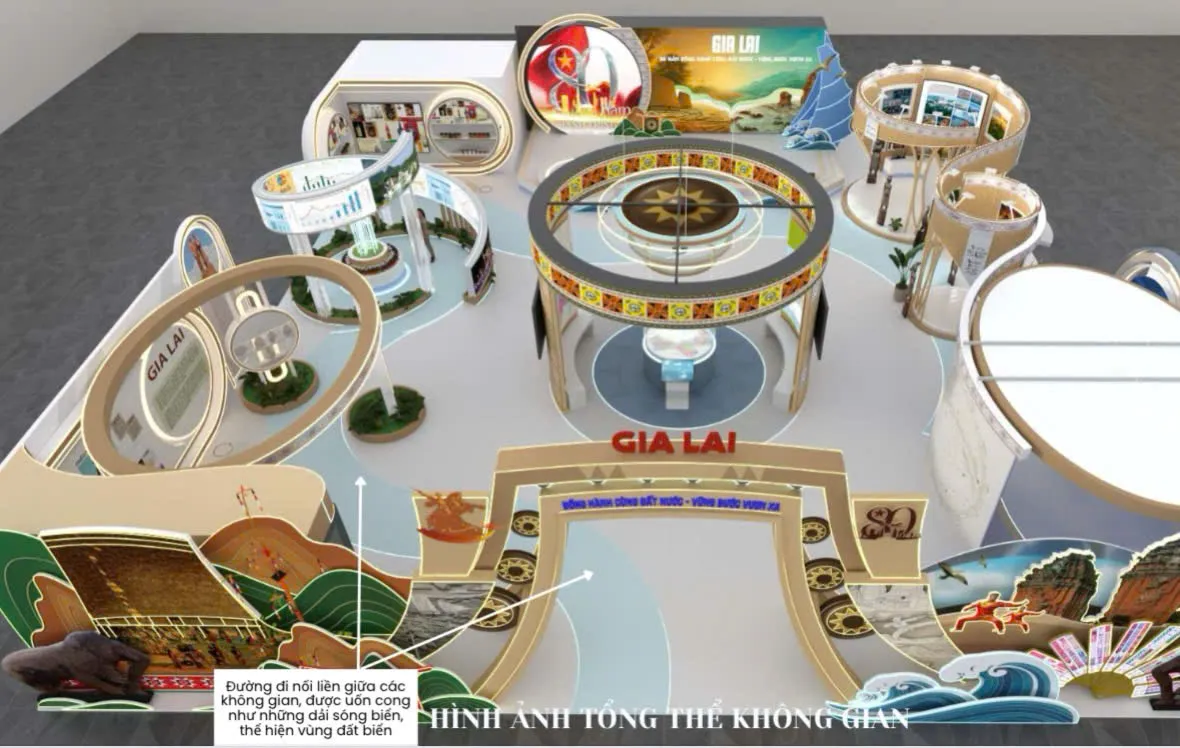 Triển lãm 80 năm Quốc Khánh 2/9: Gia Lai hội tụ "rừng vàng, biển bạc" - Ảnh 1.