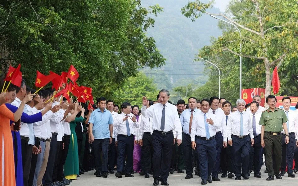 Tổng Bí thư dự Ngày hội Toàn dân bảo vệ an ninh Tổ quốc ở Tân Trào - Ảnh 1.