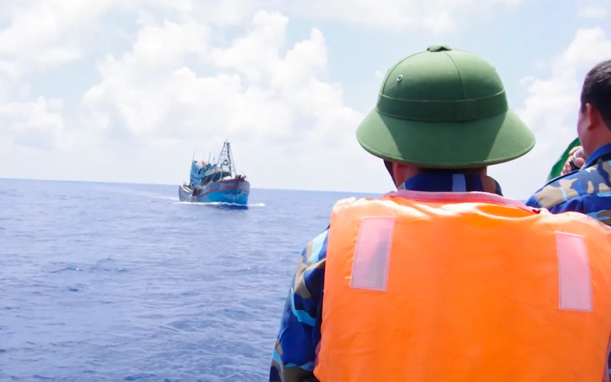 Lực lượng BĐBP TP Hồ Chí Minh đang tuần tra bảo vệ tuyến ống dẫn khí trên biển. Ảnh: Tư liệu.

