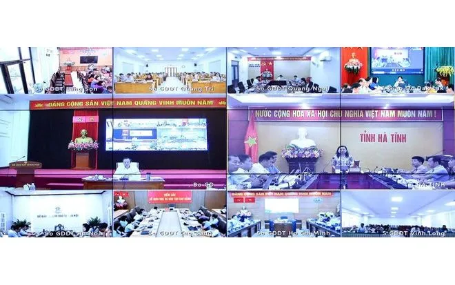 Bộ Giáo dục và Đào tạo tổ chức hội nghị tập huấn cho hơn 50.000 người về quản lý giáo dục cấp xã, kết nối với 34 tỉnh, thành và hơn 3.000 xã. (Ảnh: Bộ GD&ĐT)
 Bộ Giáo dục và Đào tạo tổ chức hội nghị tập huấn cho hơn 50.000 người về quản lý giáo dục cấp xã, kết nối với 34 tỉnh, thành và hơn 3.000 xã. (Ảnh: Bộ GD&ĐT)