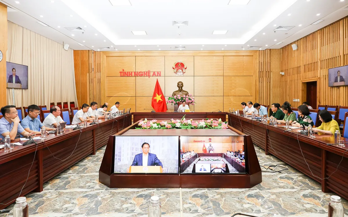 Quang cảnh hội nghị điểm cầu tỉnh Nghệ An. Ảnh Kim Oanh. Quang cảnh hội nghị điểm cầu tỉnh Nghệ An. Ảnh Kim Oanh.
